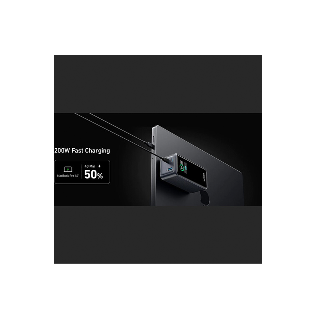 ANKER 3-Port 20,000mAh 200W Power Bank with LCD Screen - Black in Qatar ANKER 3-Port 20,000mAh 200W Power Bank with LCD Screen - Black in Qatar
